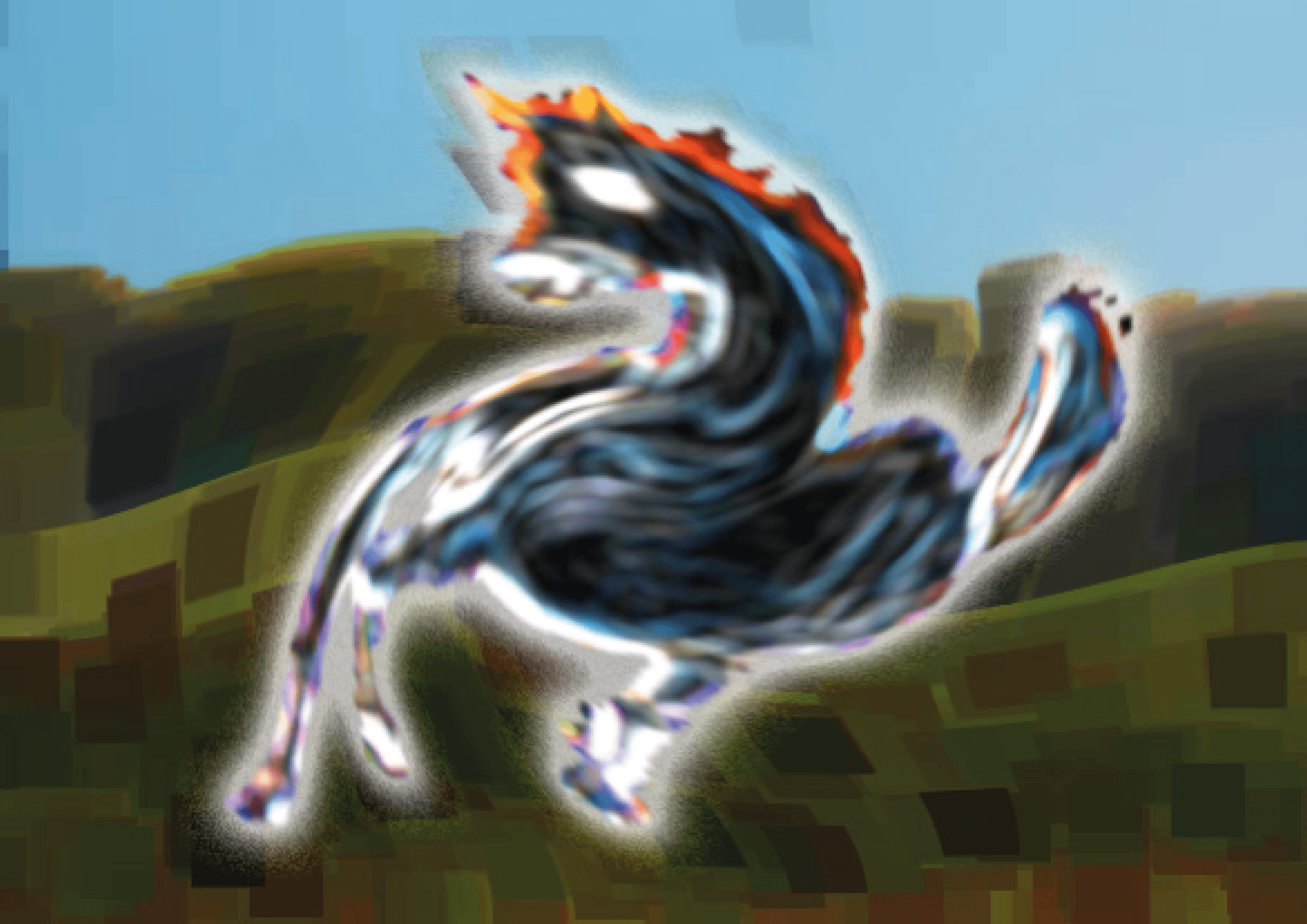 Eine Illustration von einem Pferd