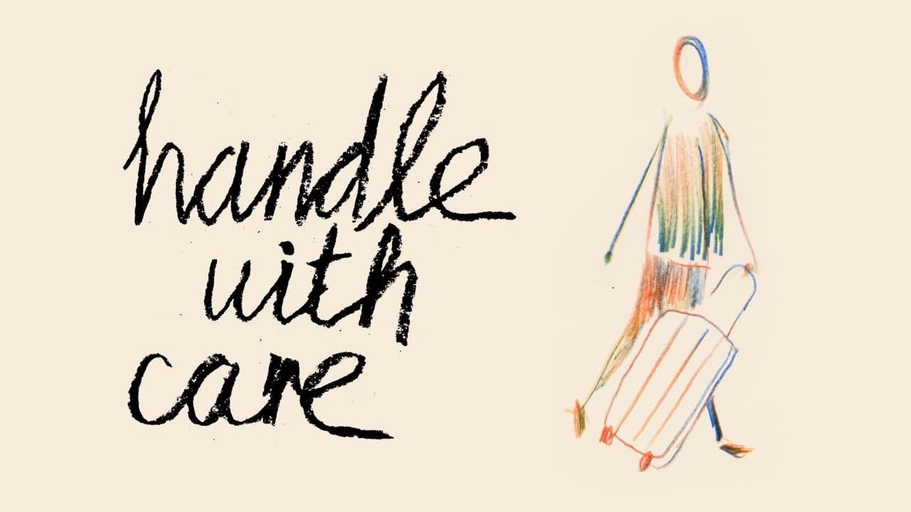 Illustration einer Person die einen Koffer zieht