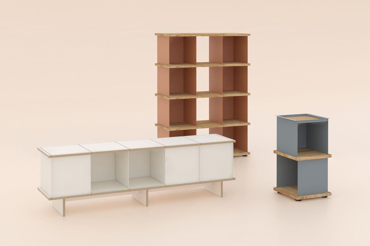 Modelle verschiedener modularer Möbel