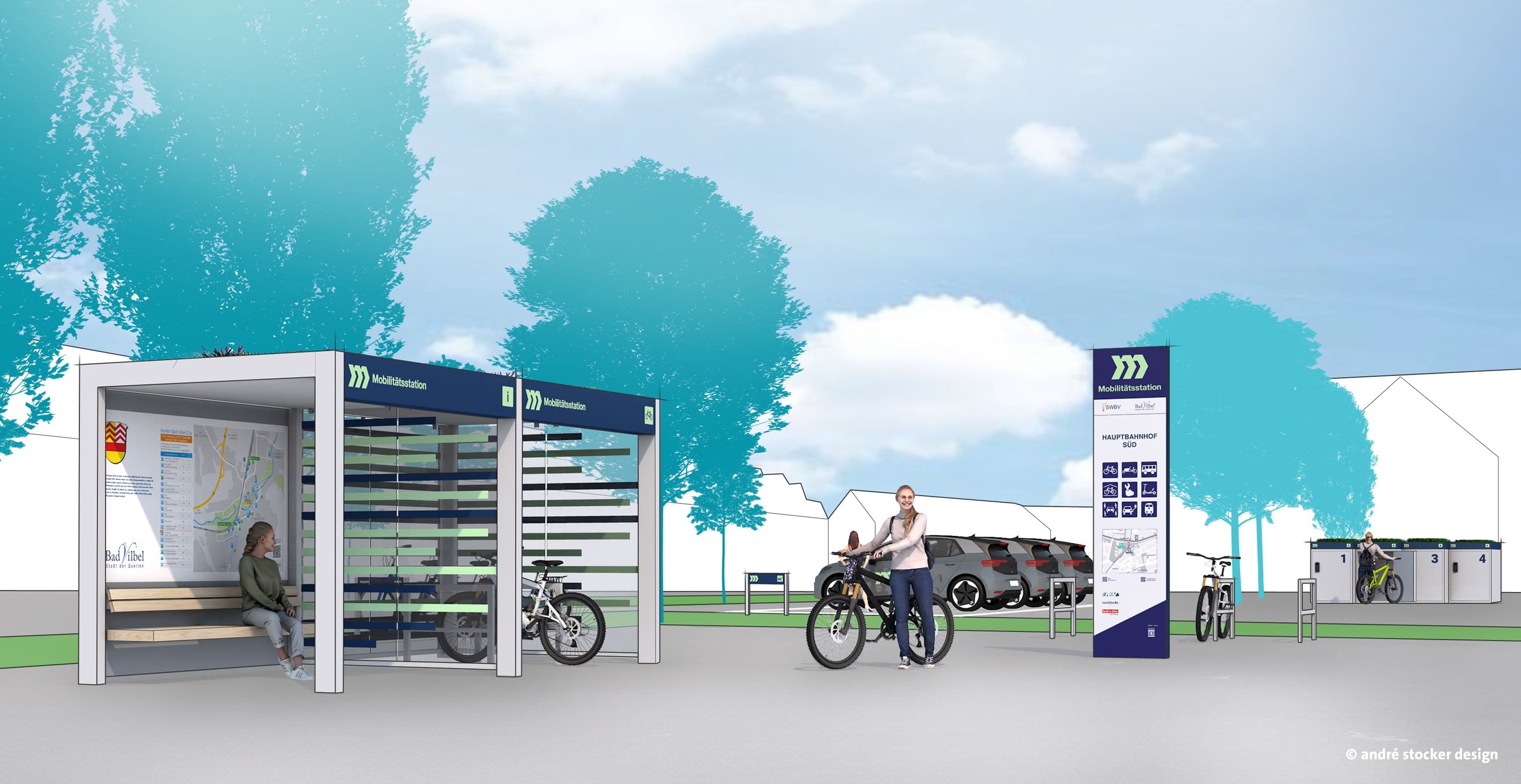 Konzeptskizze für die Mobilitätsstationen 