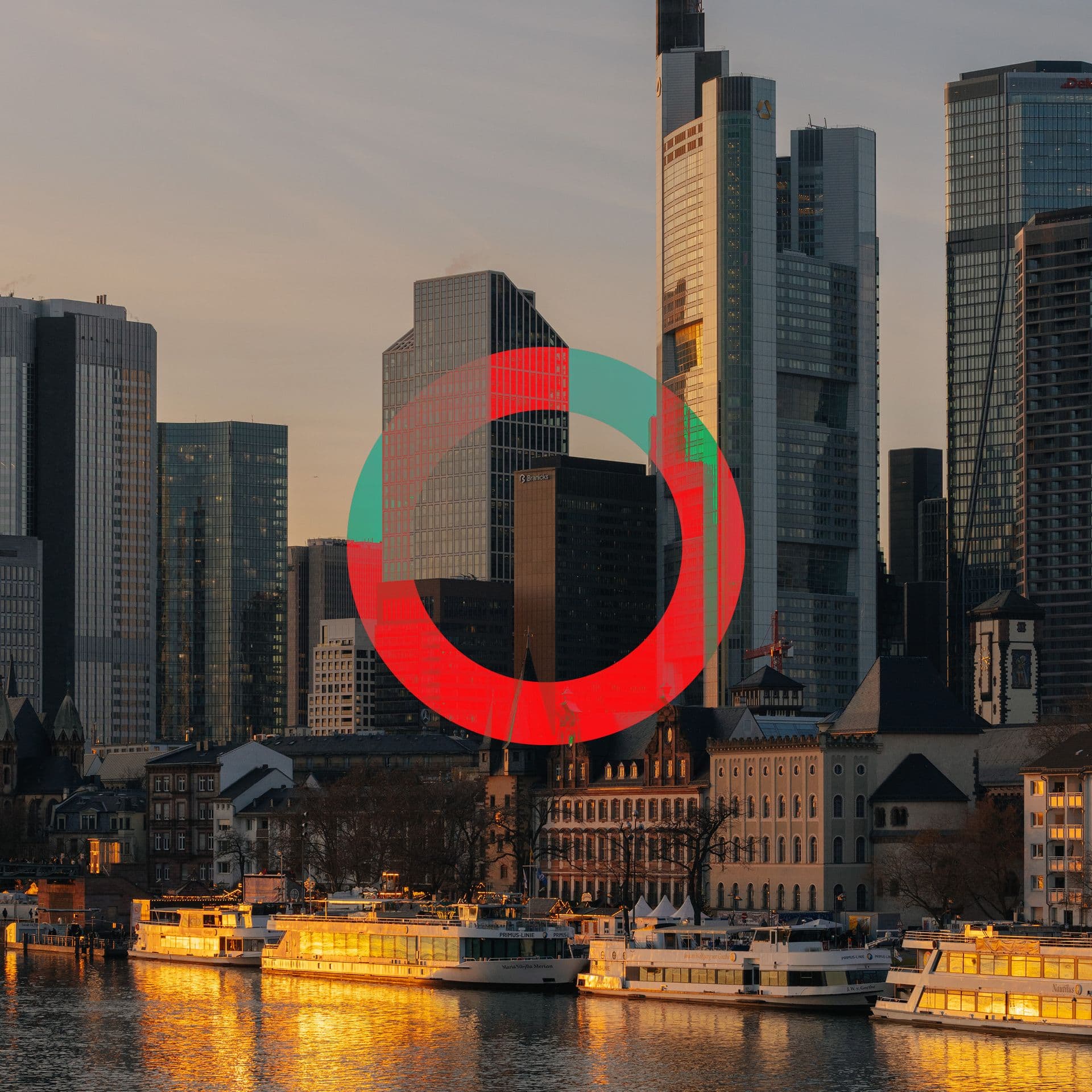 Ein Bild der Skyline von Frankfurt mit dem Logo der Open Design Week