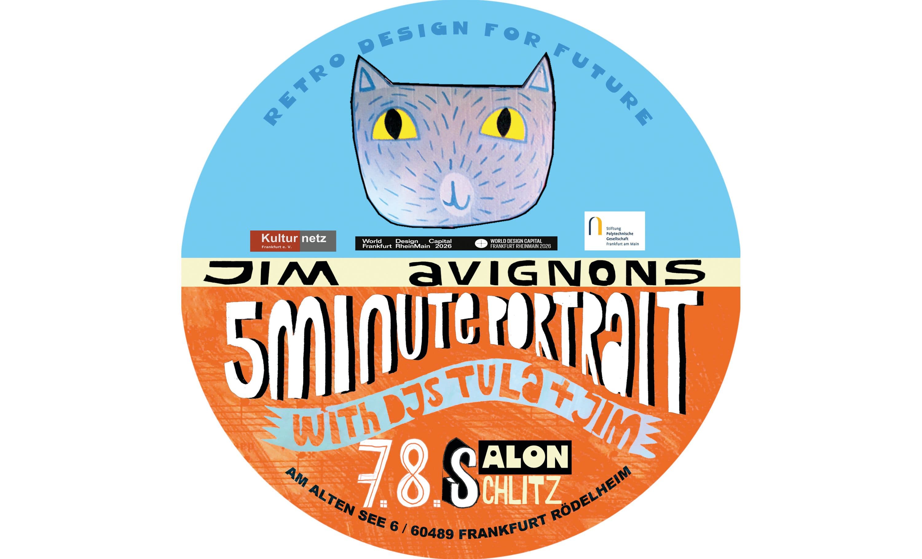 Flyer zur Veranstaltung von Jim Avignon und seinen 5 Minutes Portraits