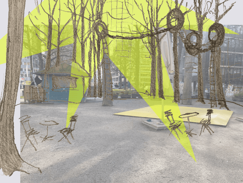 Illustration des Wiesenhüttenplatzes im Frankfurter Bahnhofsviertel