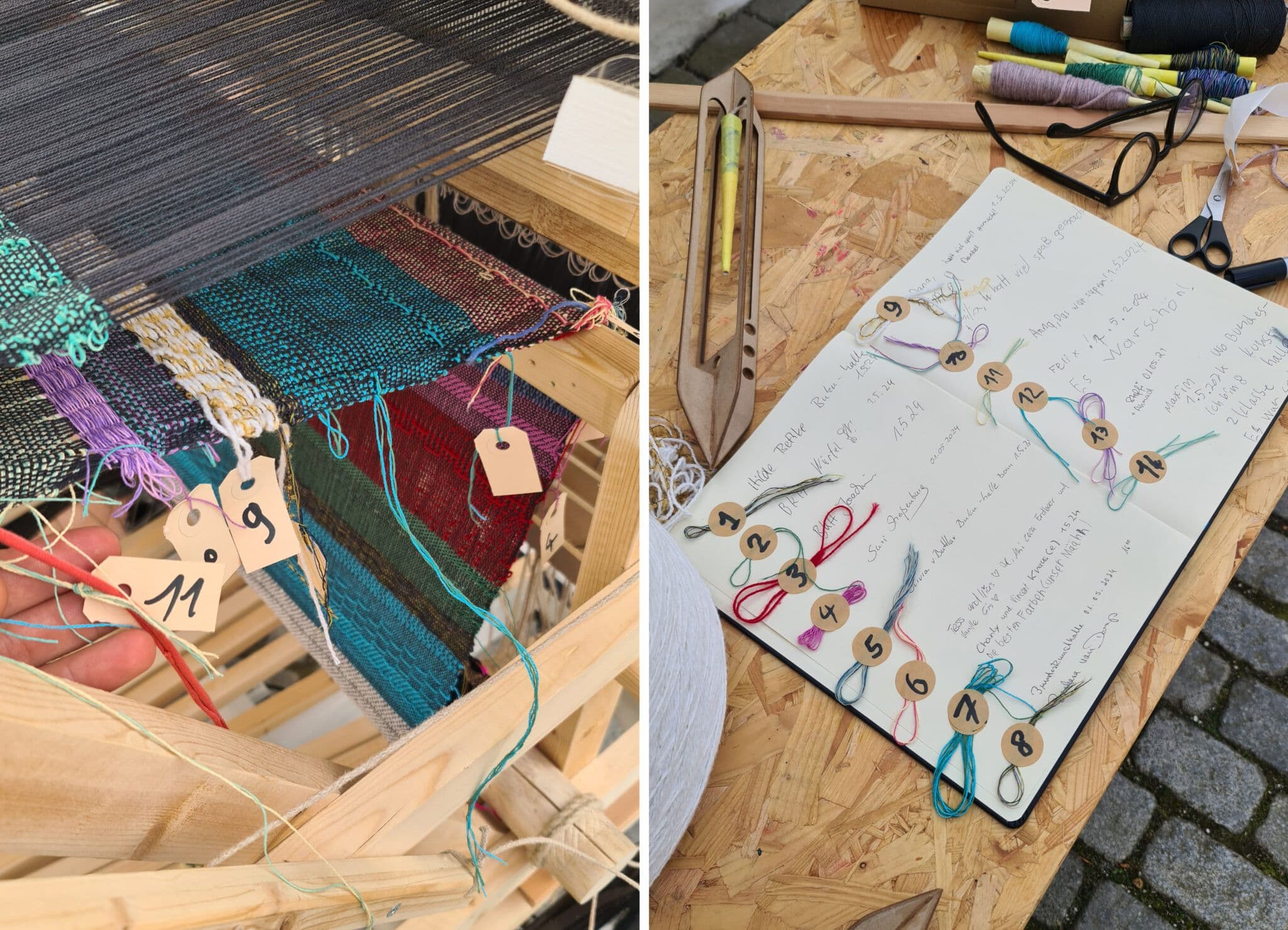 Details vom Webstuhl des Loomcycle