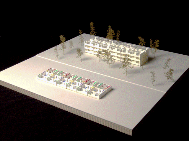 Bildabfolge verschiedener Architekturmodelle