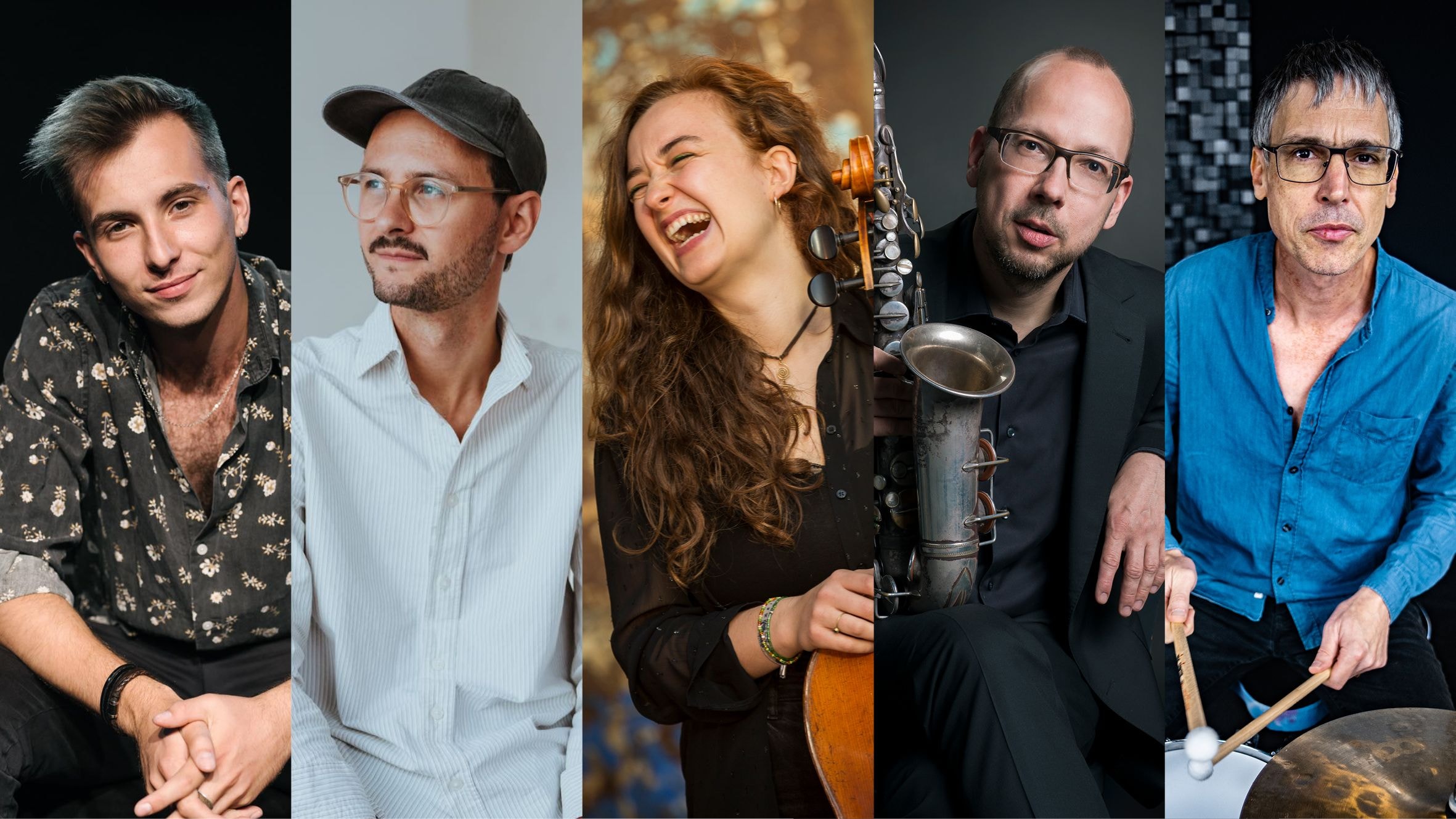 Verschiedene Portraits von Jazzmusiker*innen