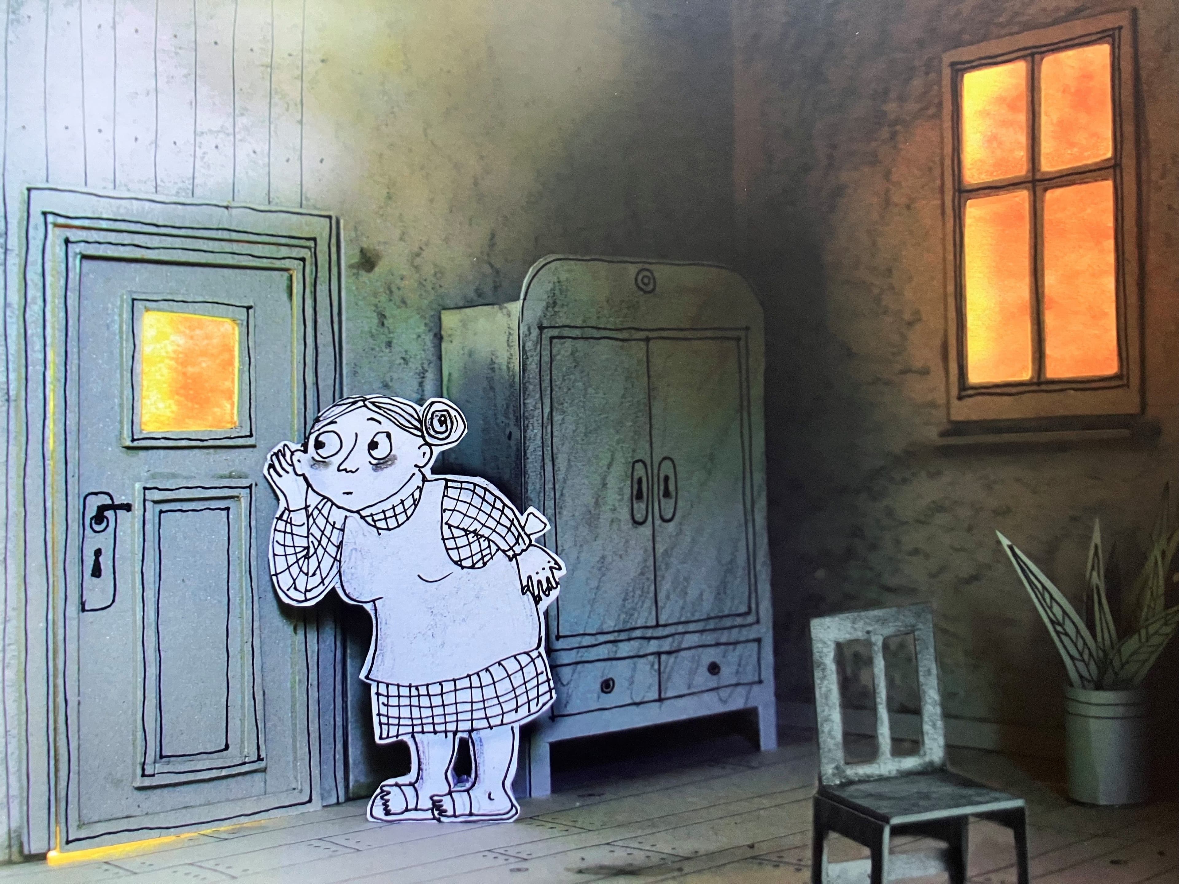 Illustration aus dem Buch von Antje Damm, Der Besuch © Moritz Verlag, 2015