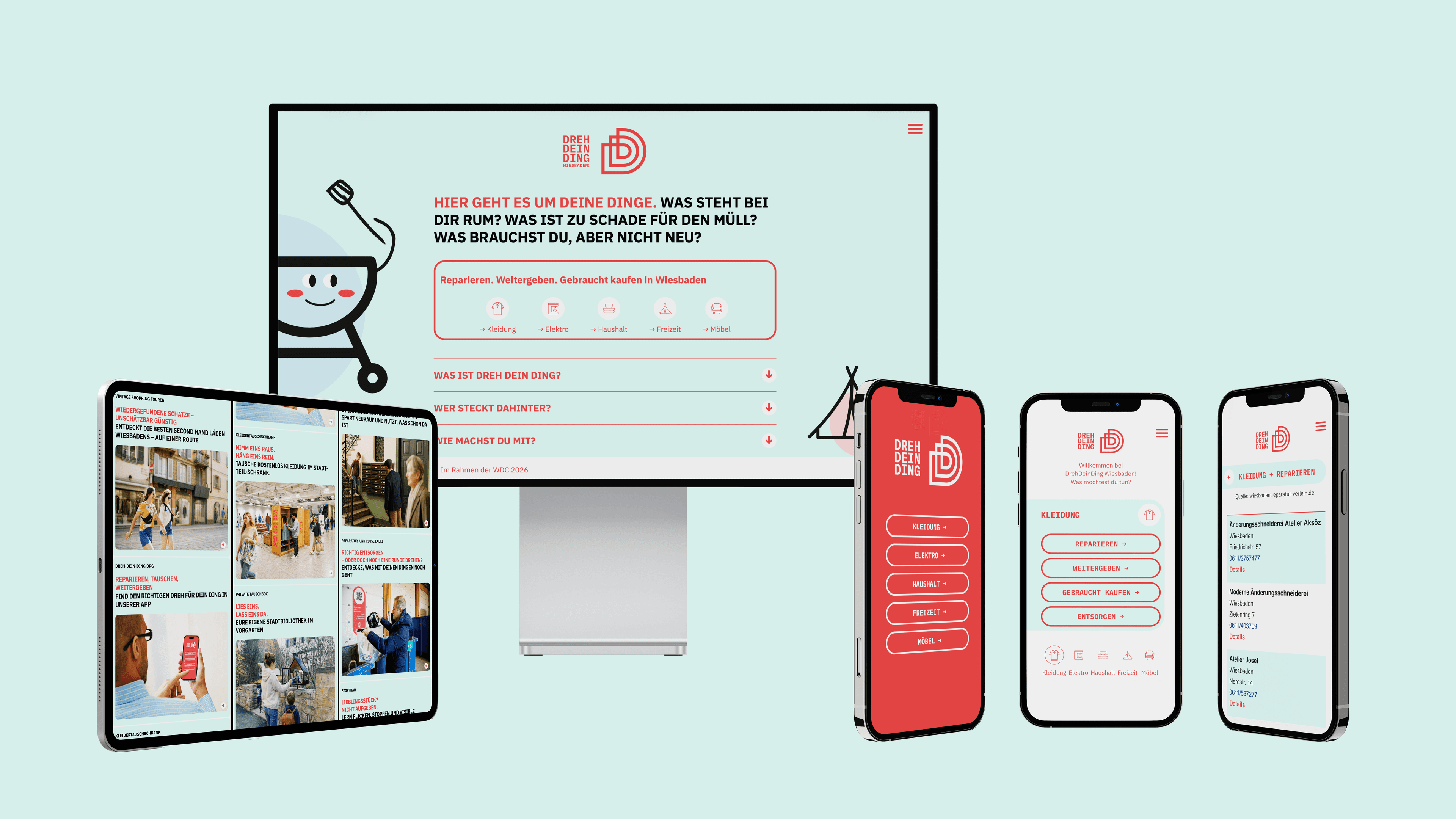 Eine grafische Illustration der Web-App von DREH DEIN DING