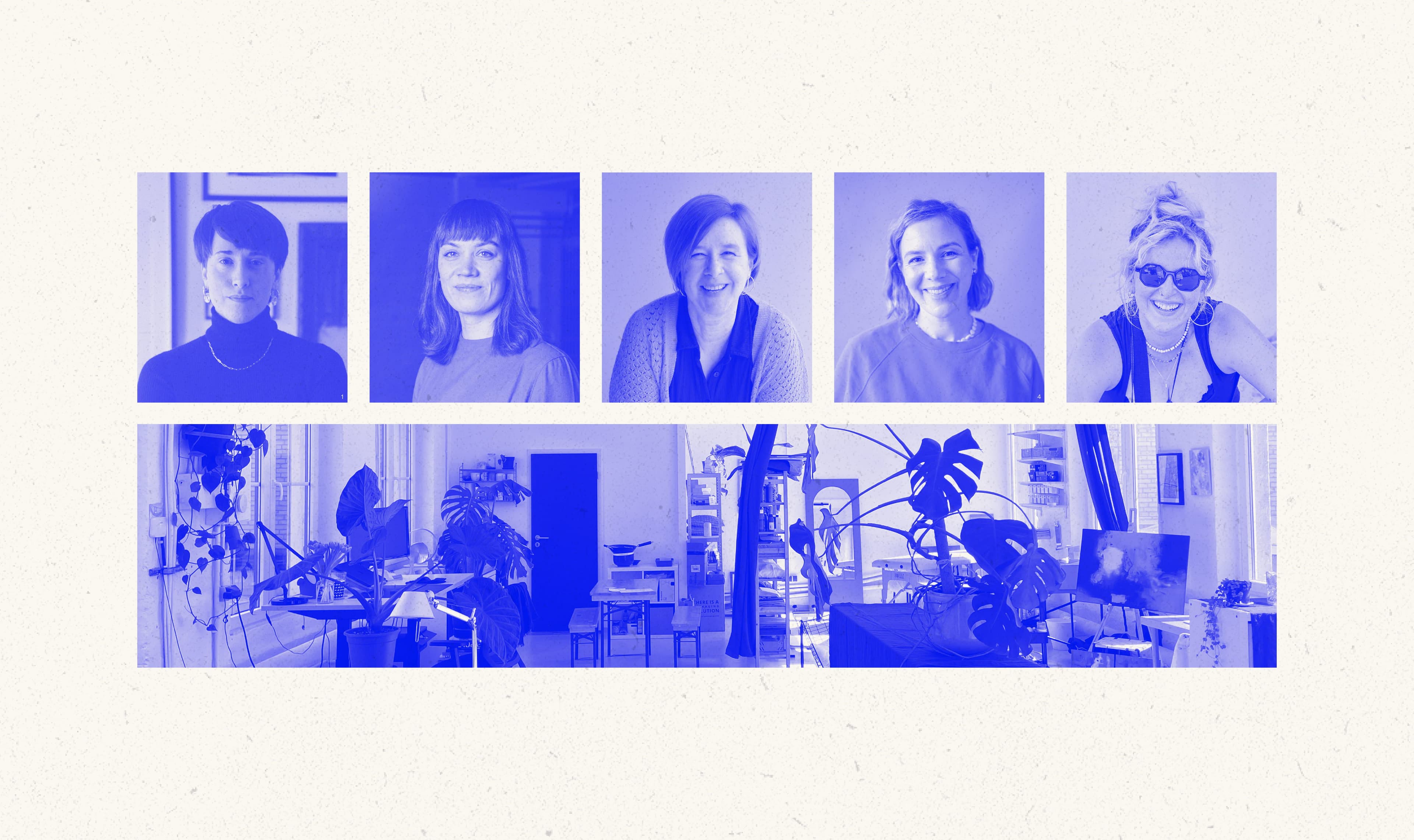 Verschiedene Künstlerinnen aus dem Studio Blau