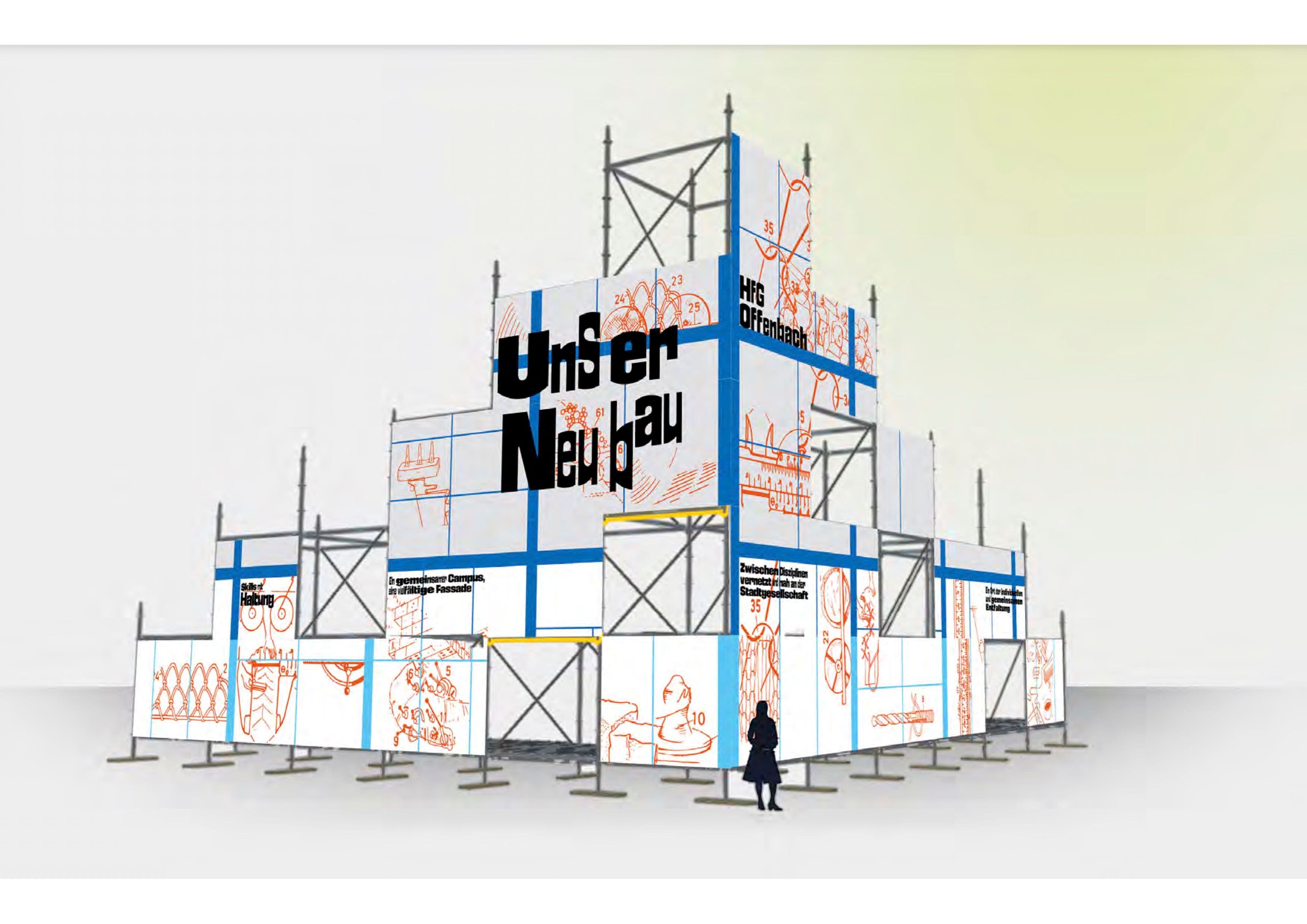Mockup der Außenansicht des Hafen Neubaus