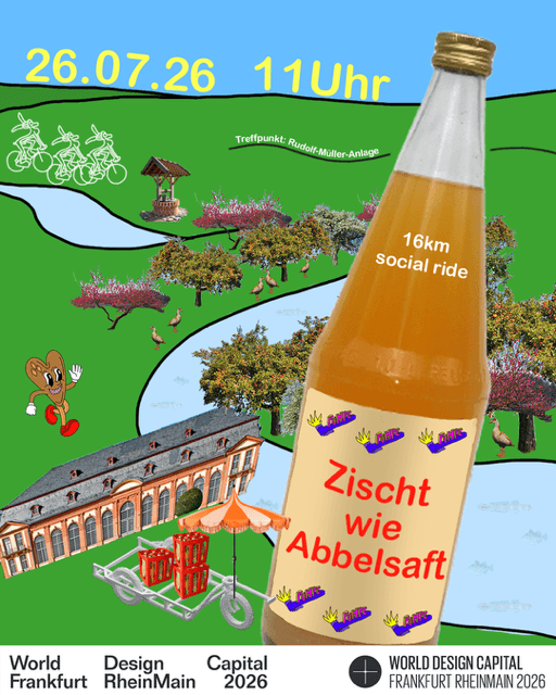 Bildercollage mit einer Flasche Apfelsaft vor grünem Hintergrund mit einem Fluss